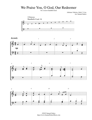 We Praise You, O God, Our Redeemer - for 2-octave handbell choir (arr. Samuel Stokes)