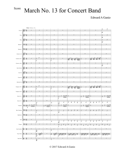March No. 13 for Concert Band
