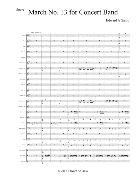 March No. 13 for Concert Band
