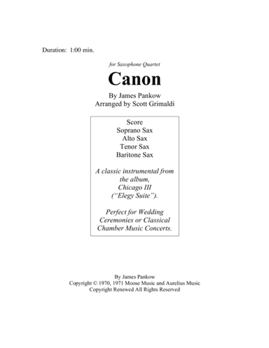 Canon (arr. Scott Grimaldi)