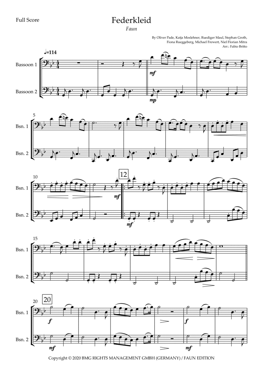 Federkleid (arr. Fabio Britto)