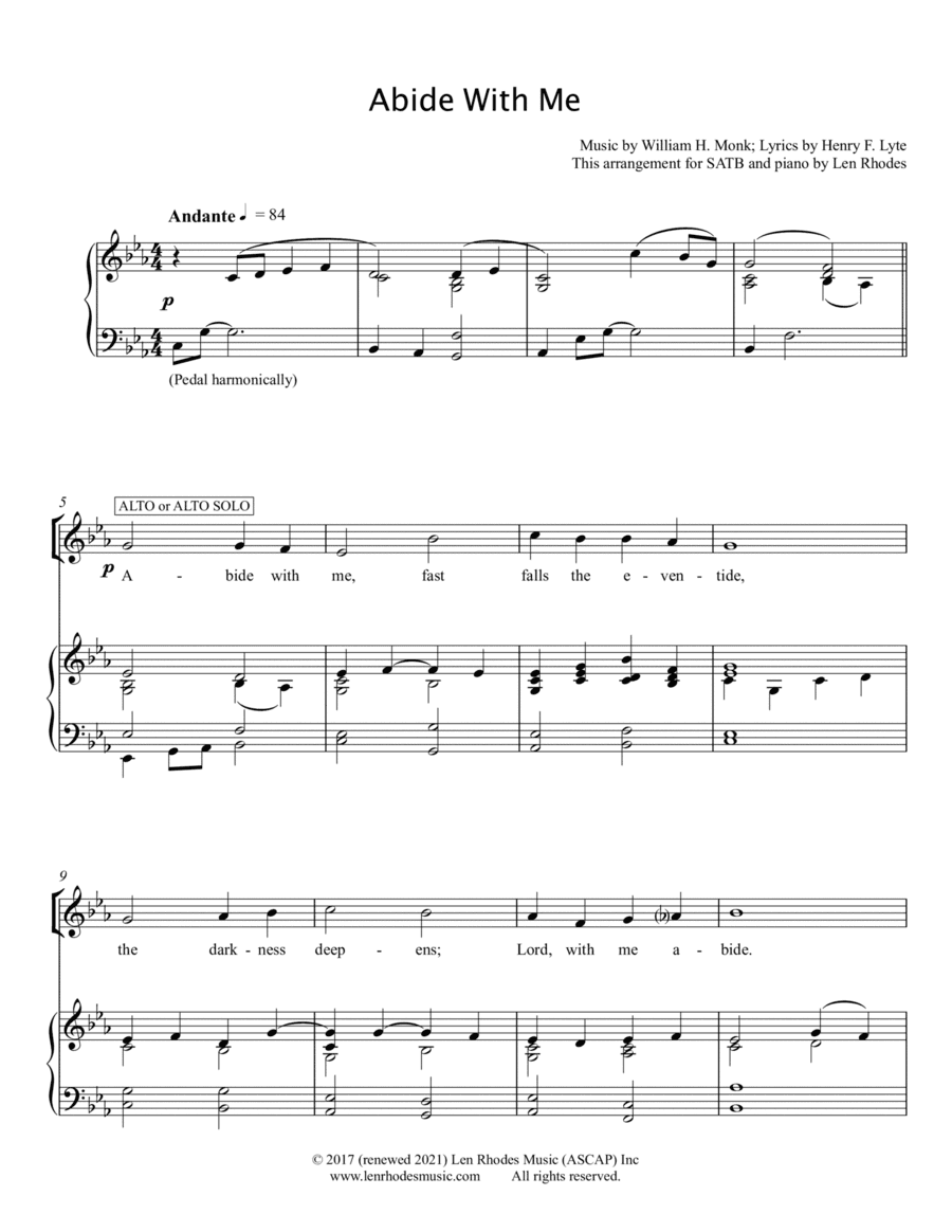Abide With Me for SATB and Piano (arr. Len Rhodes)