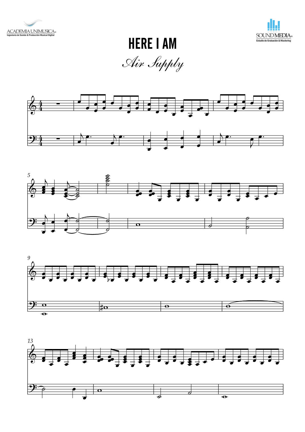 Here I Am (just When I Thought I Was Over You) (arr. Academy Unimusic)