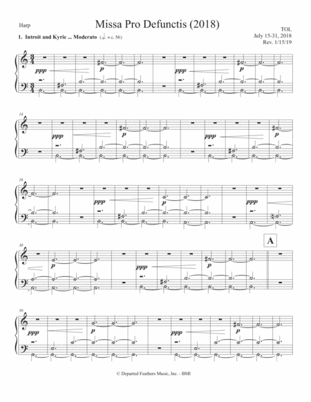 Missa Pro Defunctis (2018) harp part