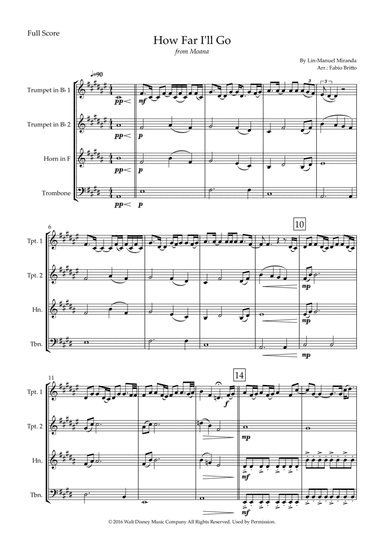 How Far I'll Go (arr. Fabio Britto)