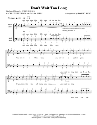 Don't Wait Too Long (arr. Robert Rund)