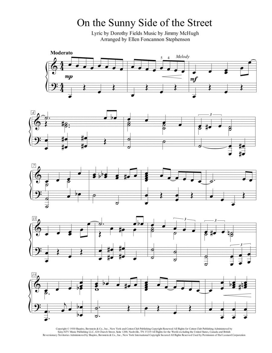 On The Sunny Side Of The Street (arr. Ellen F. Stephenson)