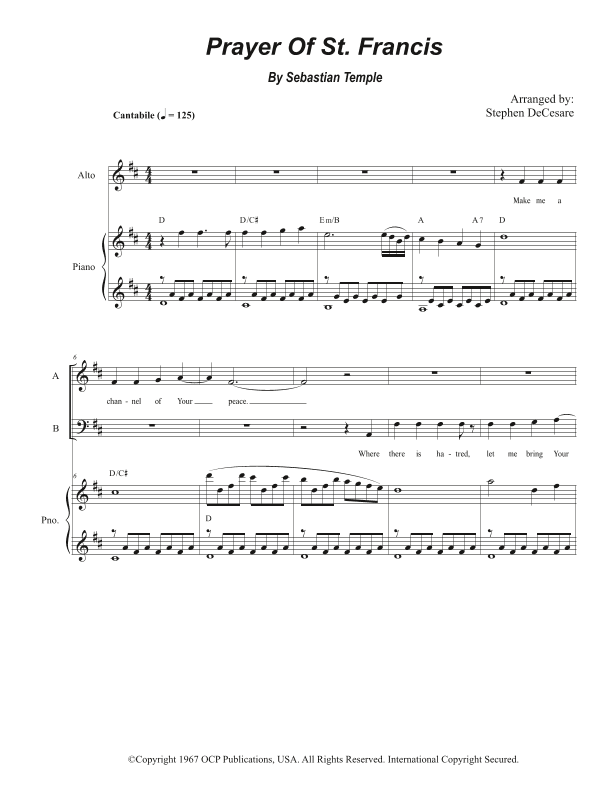 Make Me A Channel Of Your Peace (prayer Of St. Francis) (arr. Stephen DeCesare)