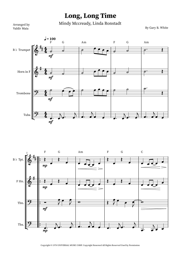 Long Long Time (arr. Valdir Maia)