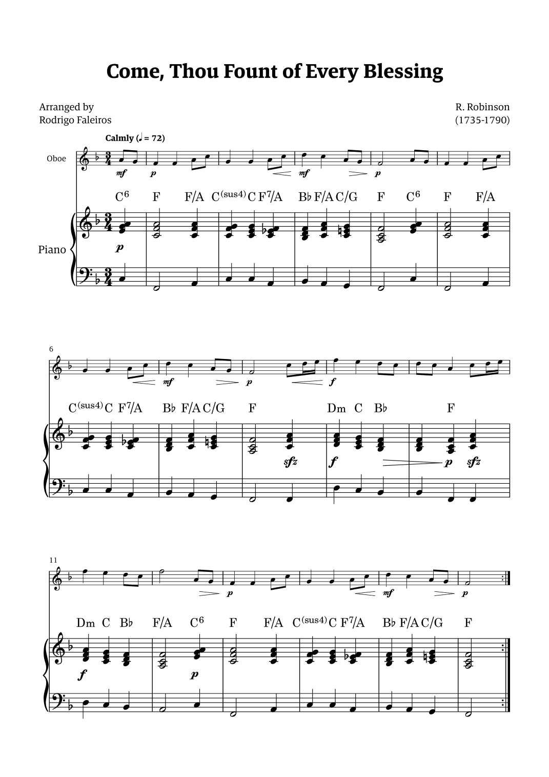 Come Thou Fount of Every Blessing (arr. Rodrigo Faleiros)
