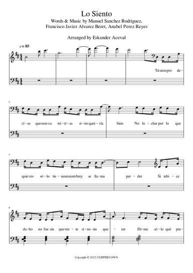 Lo Siento (arr. Eskander Aceval)