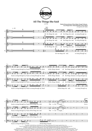 All The Things She Said (arr. Silv Pybus)
