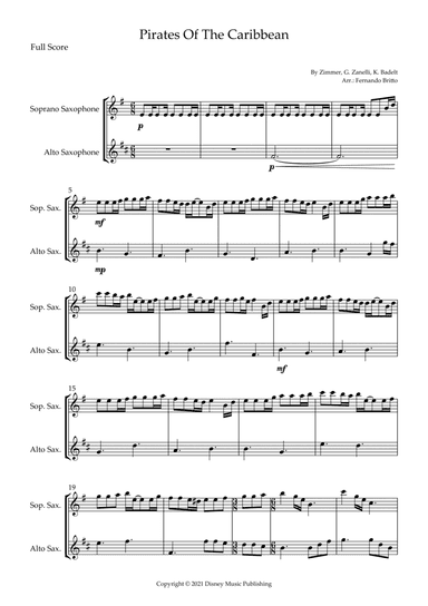 Pirates Of The Caribbean (arr. Fernando Britto)