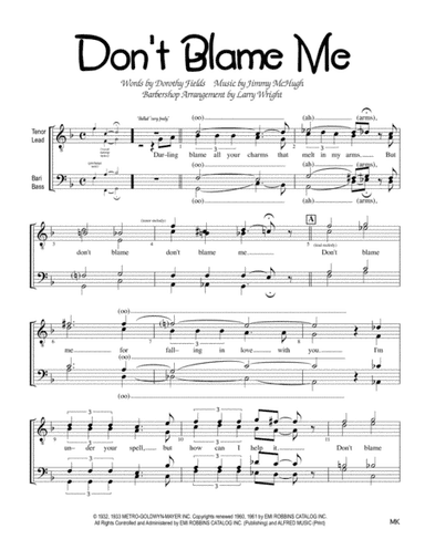 Don't Blame Me (arr. Larry Wright)