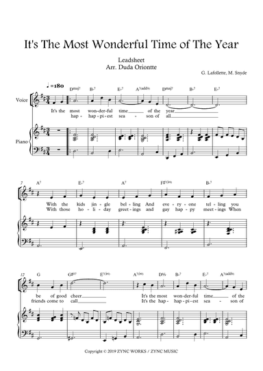 It's The Most Wonderful Time Of Year (arr. Duda Oriontte)
