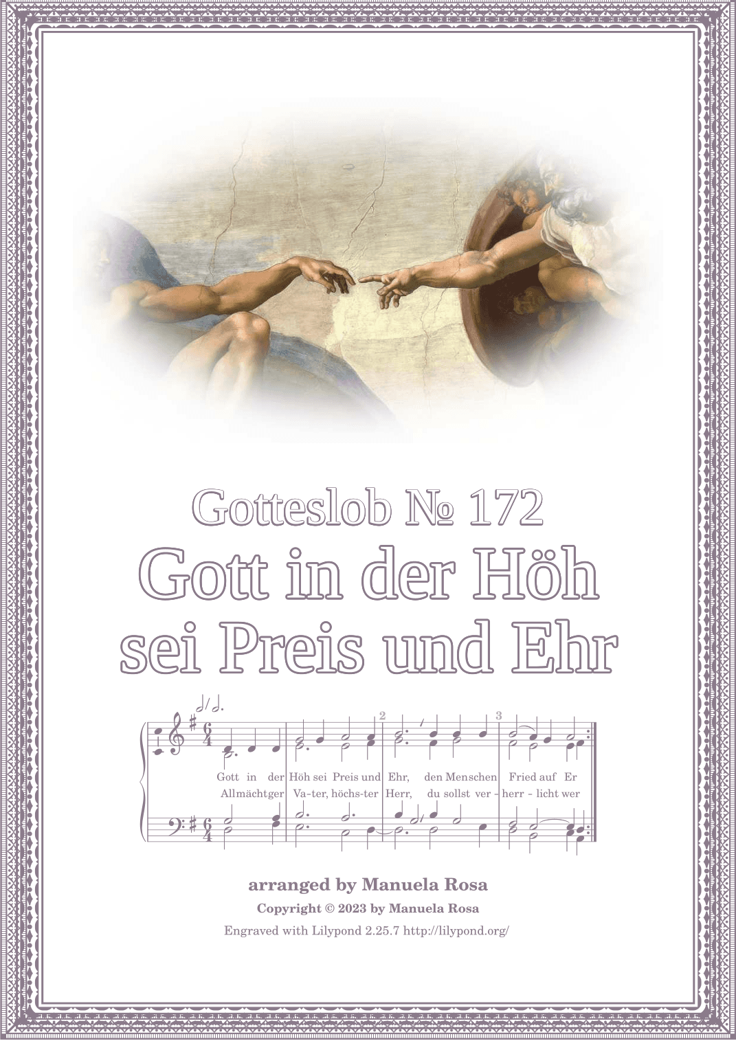 Gott in der Höh sei Preis und Ehr (Gotteslob 172) (arr. Manuela Rosa)