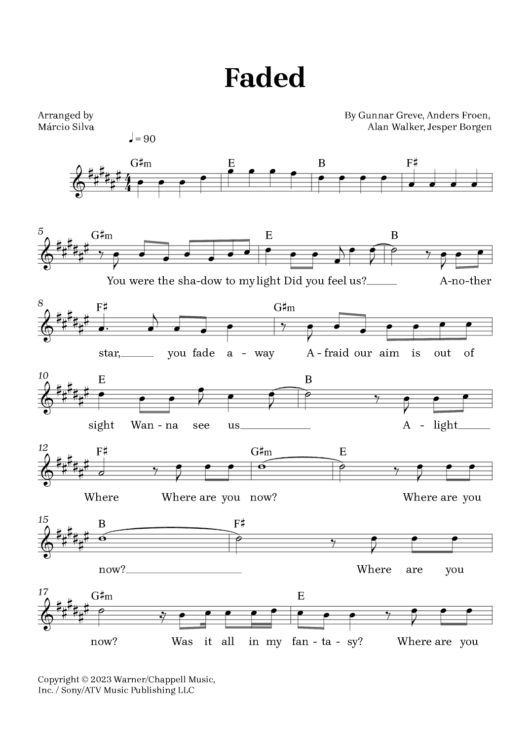 Faded (arr. Márcio Silva)