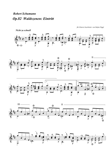 R. Schumann : Waldszenen Eintritt from Op.82 (arr. Stefan Niggl)