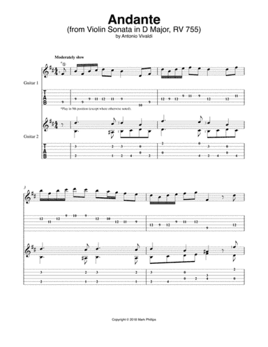 Andante (from Violin Sonata in D Major, RV 755) (arr. Mark Phillips)