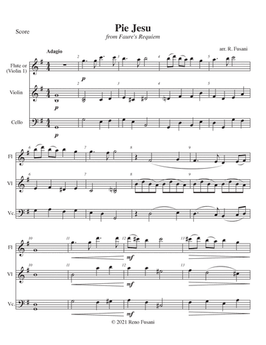 Pie Jesu from Faure's Requiem (arr. Reno Fusani)