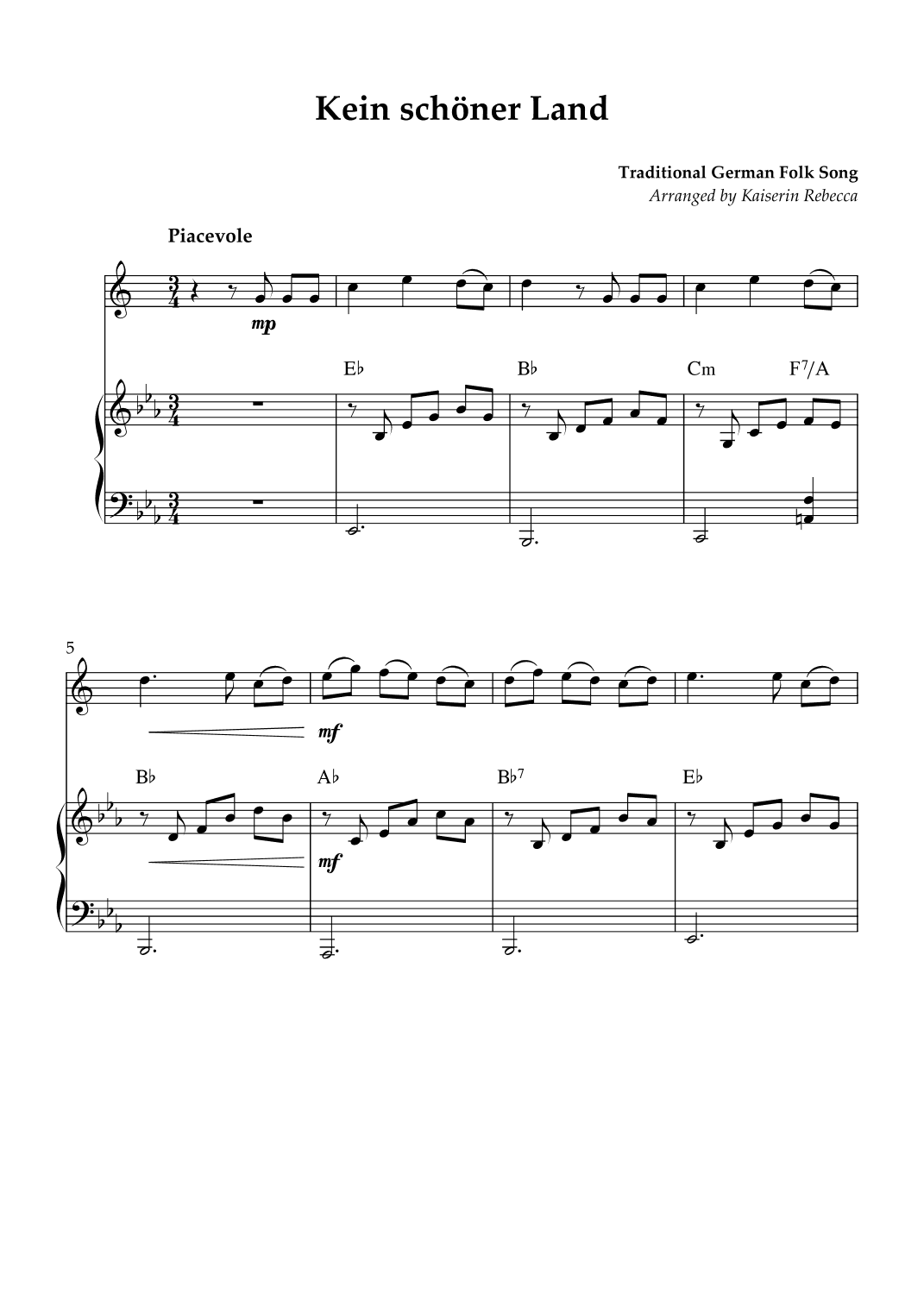 Kein schöner Land (arr. Kaiserin Rebecca)