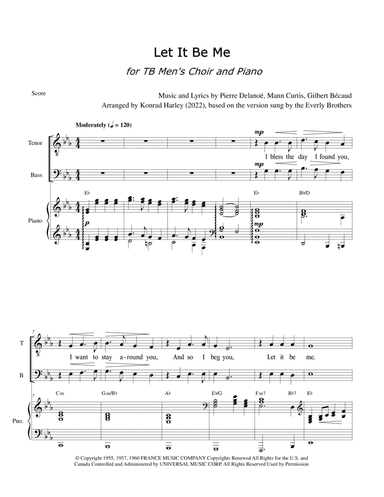 Let It Be Me (je T'appartiens) (arr. Konrad Harley)