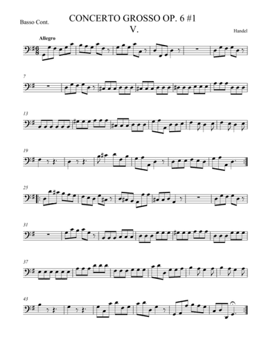Concerto Grosso Op. 6 #1 Movement V (arr. theupperstaff.com)