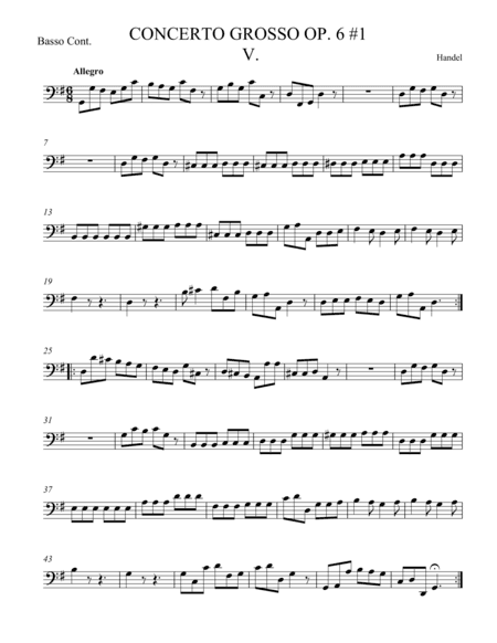Concerto Grosso Op. 6 #1 Movement V (arr. theupperstaff.com)