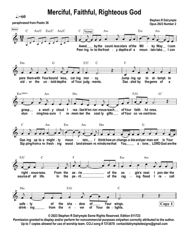 Merciful, Faithful Righteous God (based on Psalm 36)