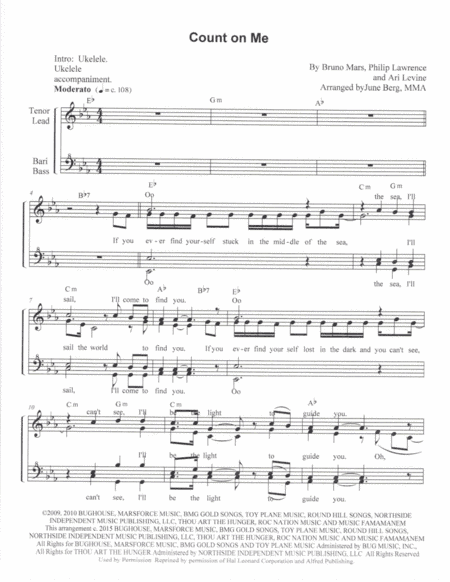 Count On Me (arr. June Berg, MMA)