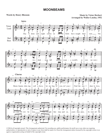 MOONBEAMS (arr. Walter Latzko)
