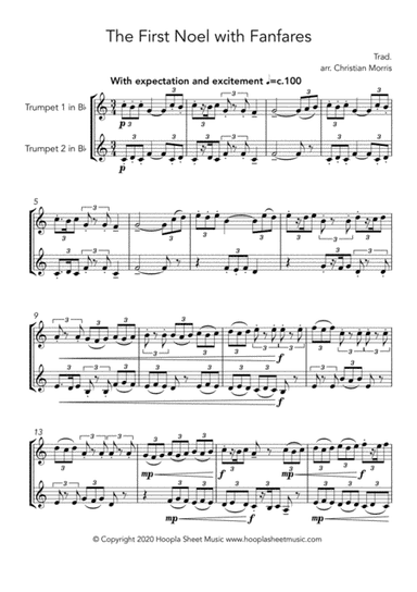 The First Noel with Fanfares (arr. Hoopla Sheet Music)