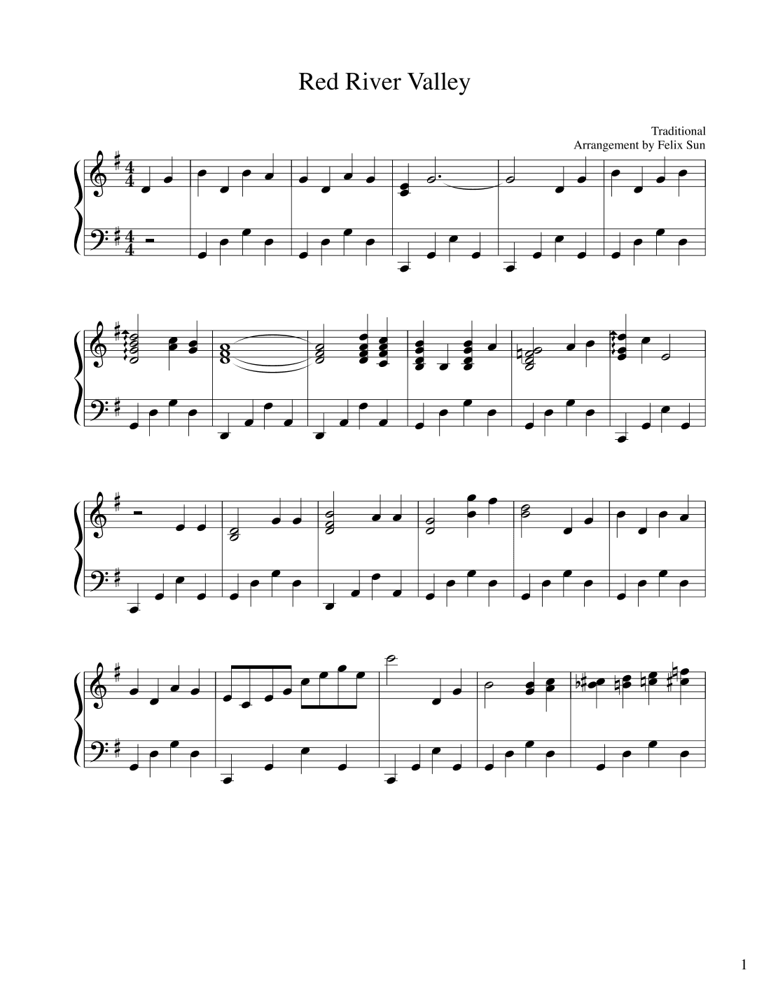Red River Valley (Piano Solo - Beautiful American Folk Song) (arr. Felix Sun)