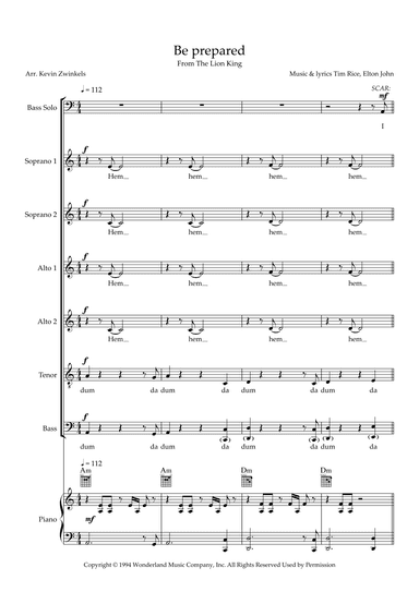 Be Prepared (arr. Kevin Zwinkels)