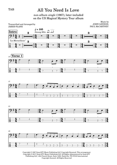 All You Need Is Love (arr. Jared Plane)