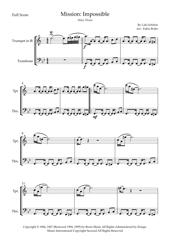 Mission: Impossible Theme (arr. Fabio Britto)