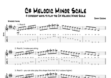 C# Melodic Minor Scale (4 Ways to Play)