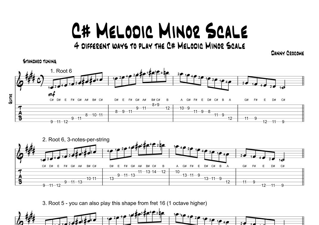 C# Melodic Minor Scale (4 Ways to Play)