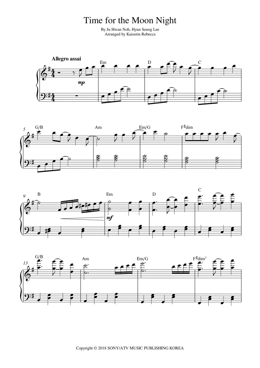 Time For The Moon Night (arr. Kaiserin Rebecca)
