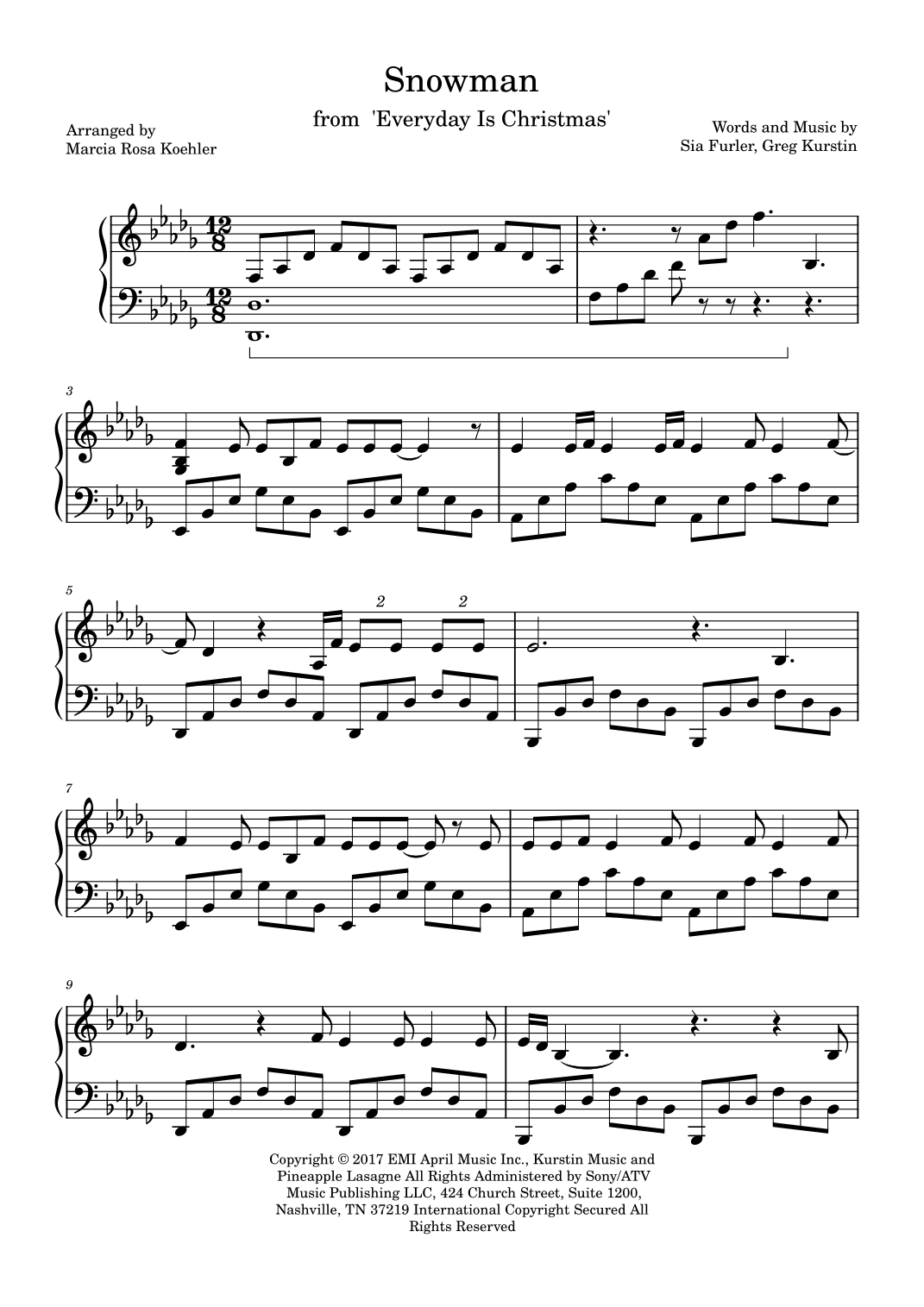 Snowman (arr. Marcia Rosa Koehler)