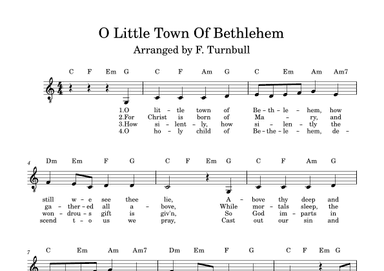 O Little Town Of Bethlehem (arr. F. Turnbull)