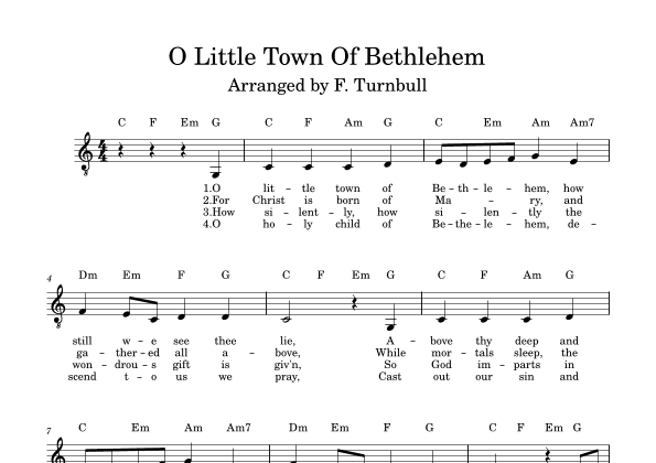 O Little Town Of Bethlehem (arr. F. Turnbull)