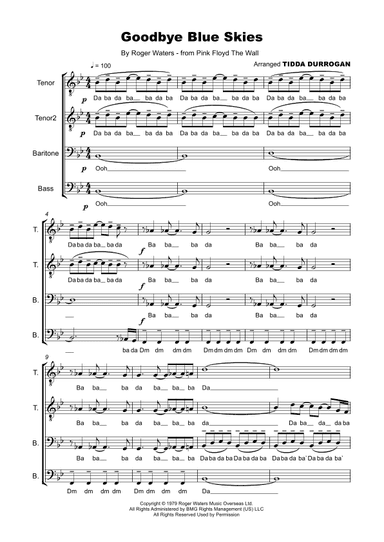 Goodbye Blue Sky (arr. Tidda Durrogan)
