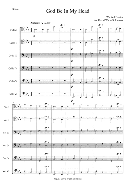 God be in my Head for 6 cellos (arr. David Warin Solomons)