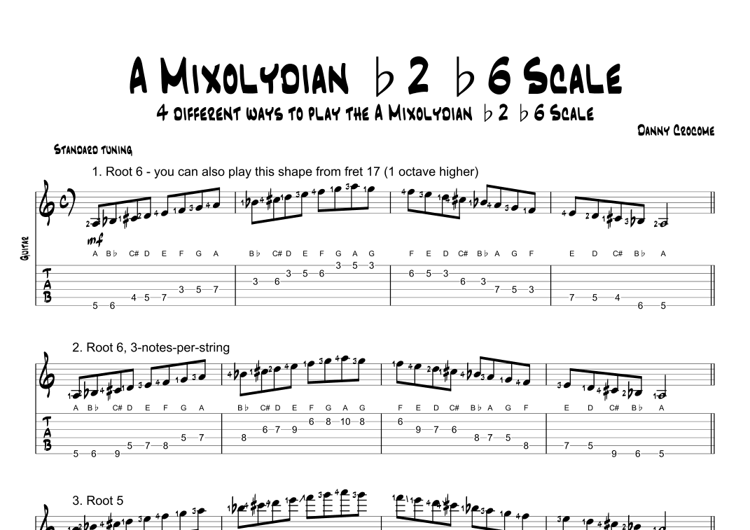 A Mixolydian b2 b6 Scale (4 Ways to Play)