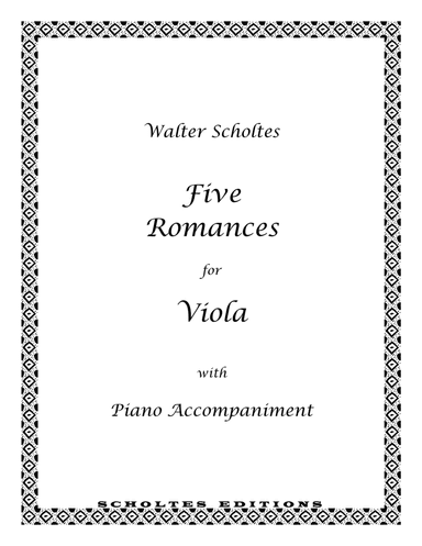 Five Romances for Viola with Piano Accompaniment
