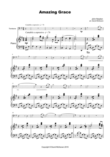 Amazing Grace, Concert Solo for Trombone and Piano (arr. David McKeown)