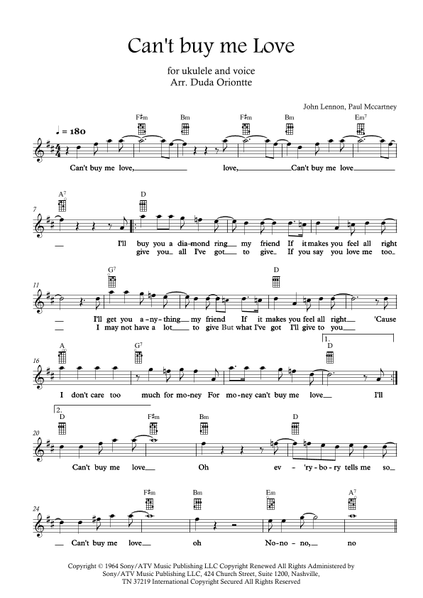 Can't Buy Me Love (arr. Duda Oriontte)