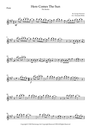 Here Comes The Sun (arr. Fernando Britto)