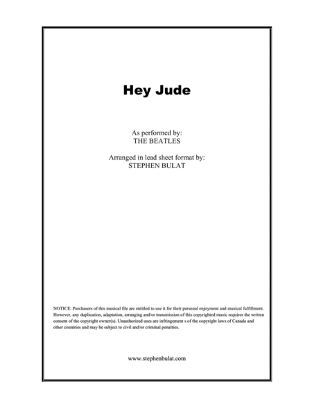 Hey Jude (arr. Stephen Bulat)